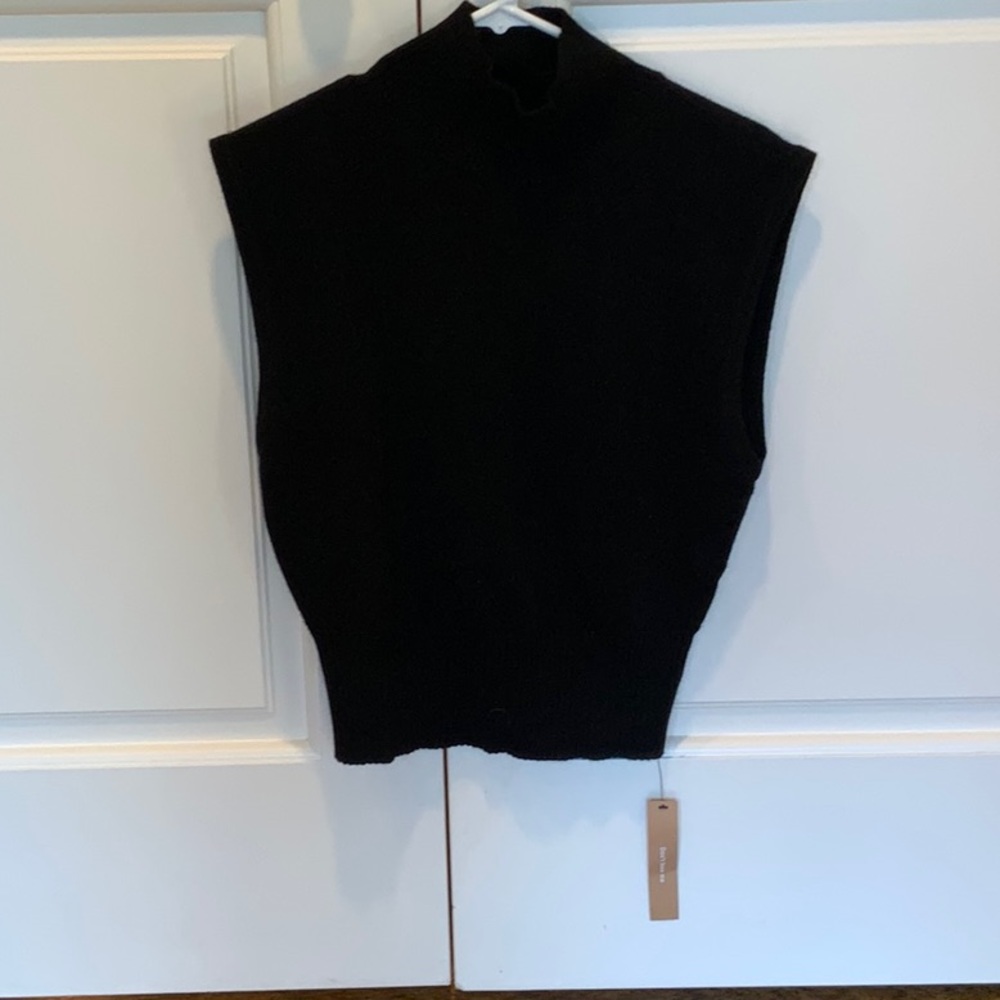 NWT Women’s Reformation Arco Cashemere Sleeveless Turtleneck Sweater Black SZ M